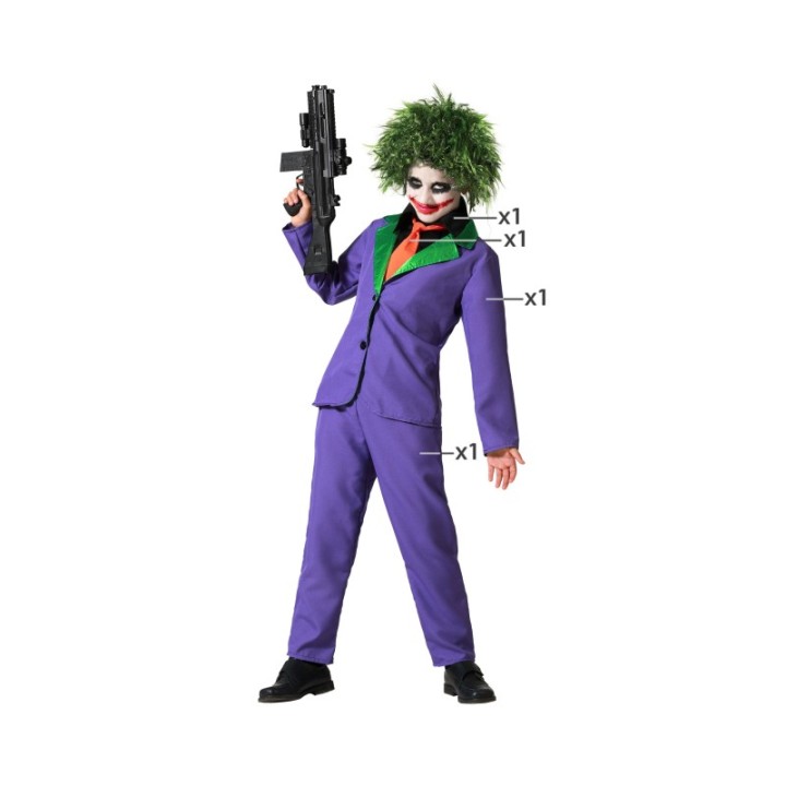 DISFRAZ PAYASO HALLOWEEN MORADO 10-12