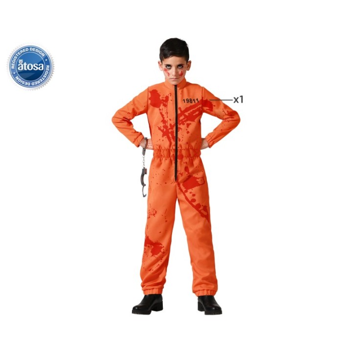DISFRAZ PRESO SANGRIENTO NARANJA 5-6