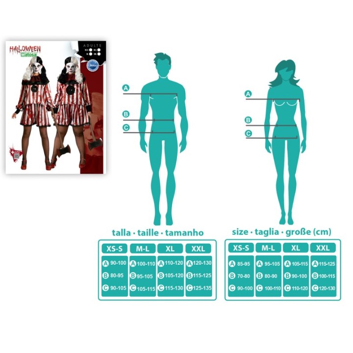 DISFRAZ PAYASA HALLOWEEN XS-S