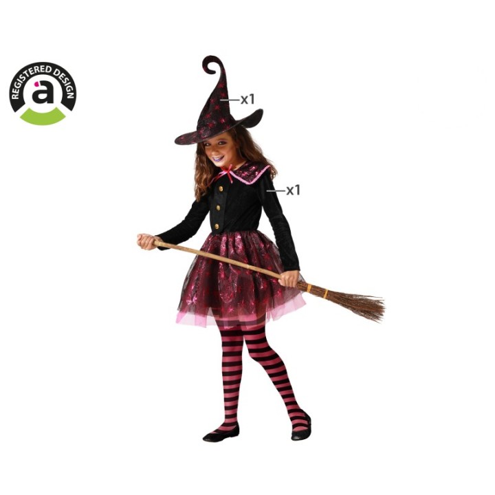 DISFRAZ BRUJA FUCSIA 3-4