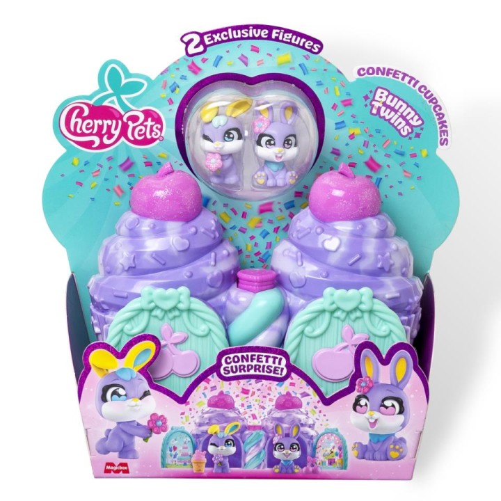 CHERRY PETS CONFETTI CUPCAKES BUNNY TWINS 10831PCP
