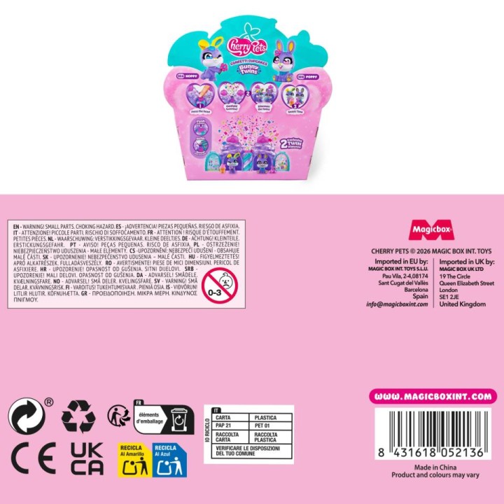 CHERRY PETS CONFETTI CUPCAKES BUNNY TWINS 10831PCP