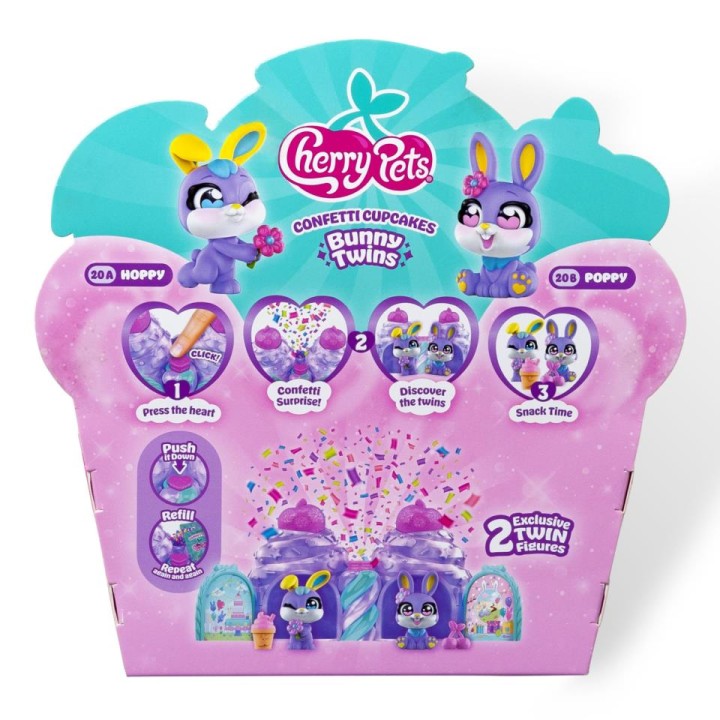 CHERRY PETS CONFETTI CUPCAKES BUNNY TWINS 10831PCP