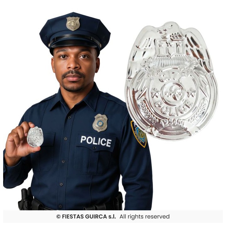PLACA POLICIA METAL 7 CM 27298