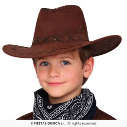 SOMBRERO COWBOY SIMIL-PIEL MARRÓN OSCURO 13900