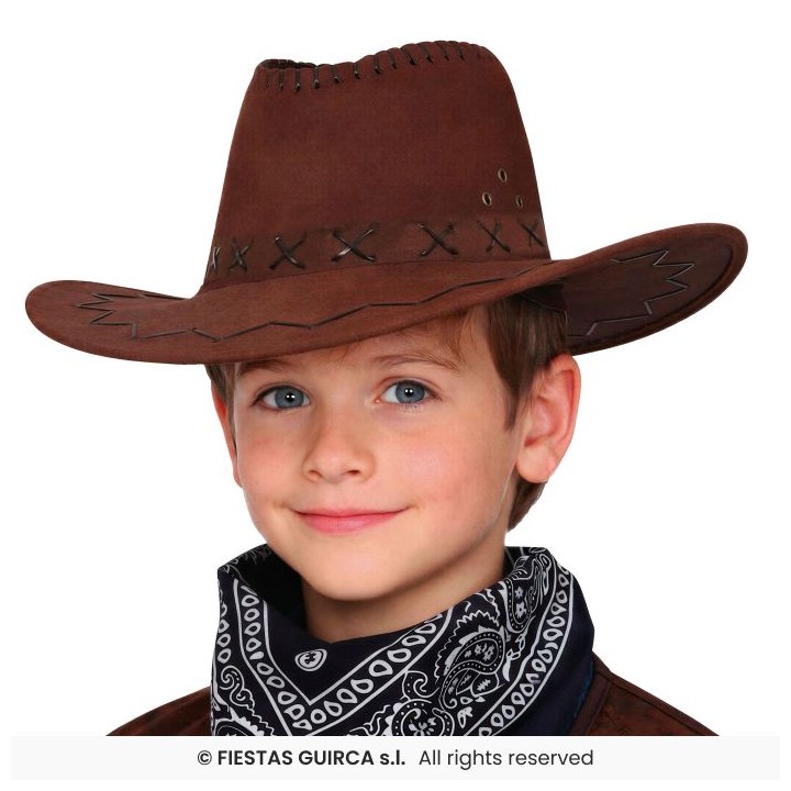 SOMBRERO COWBOY SIMIL-PIEL MARRÓN OSCURO 13900