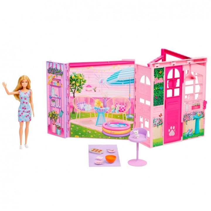 CASA DE ESCAPADAS CON MUÑECA BARBIE JMD28