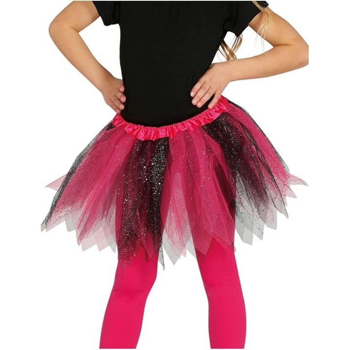 TUTU BRILLANTE ROSA Y NEGRO 17202