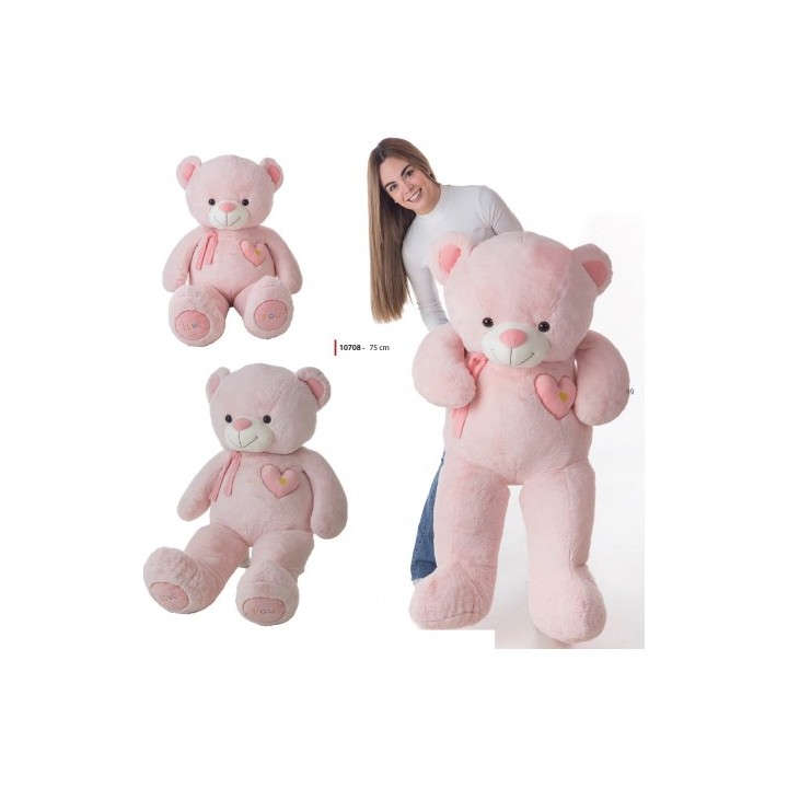 PELUCHE OSO ROSA VALENTIN 75CM 10708
