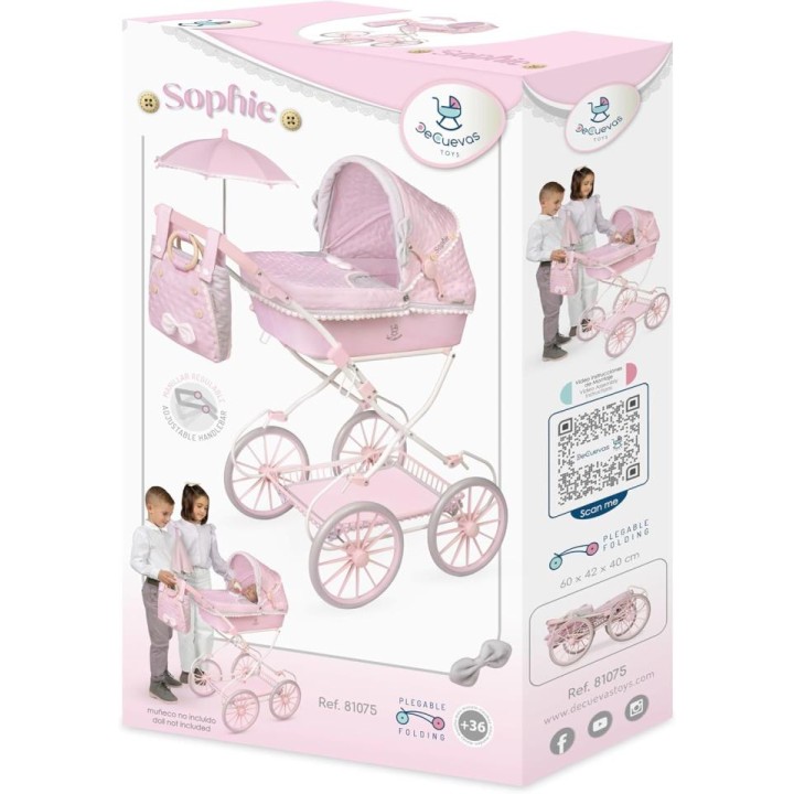 COCHE MUÑECA PLEGABLE SOMBRILLA SOPHIE 81075