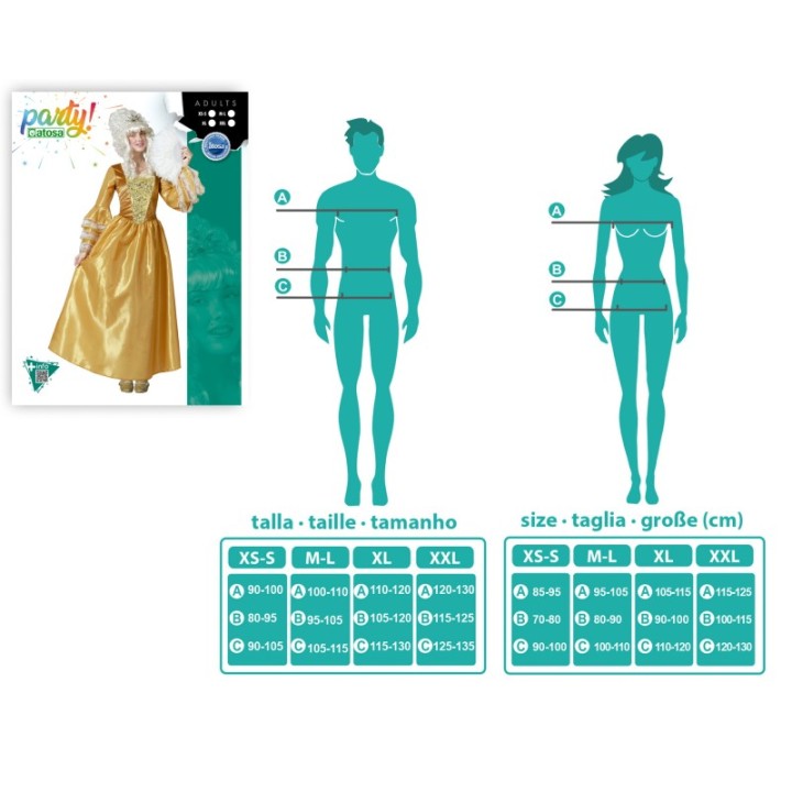 DISFRAZ CORTESANA DORADO XL 74579