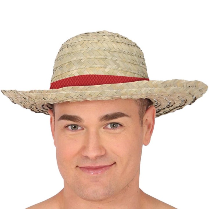 SOMBRERO PAJA CON CINTA ROJA 13758
