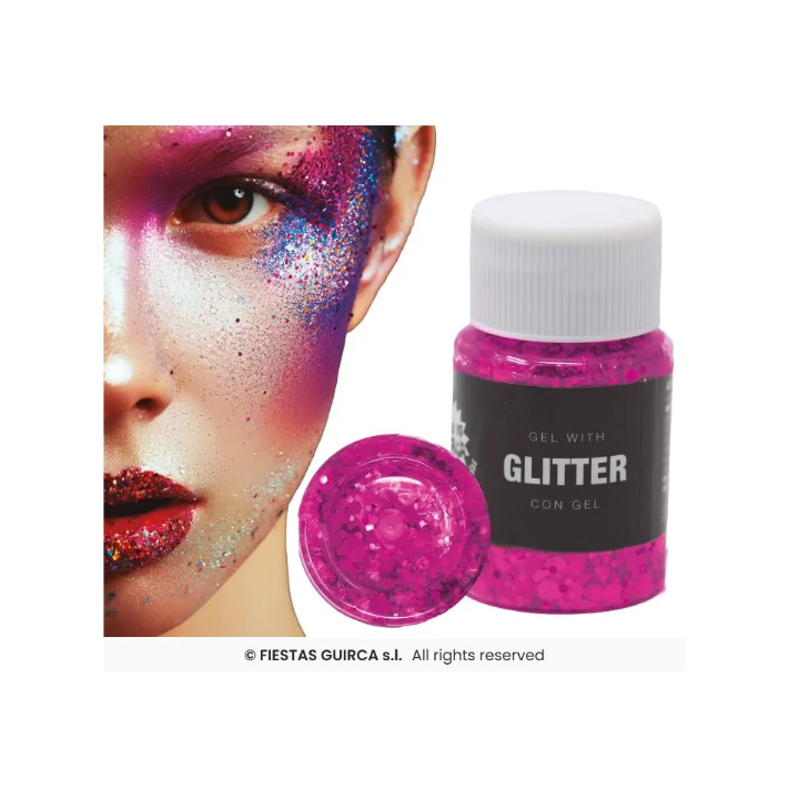 BOTE GLITTER EN GEL FUCSIA 15004