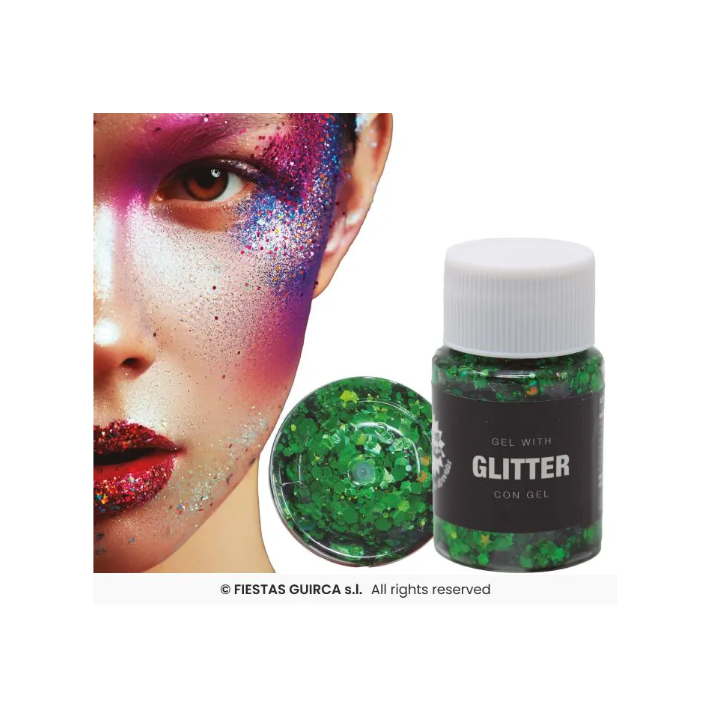 BOTE GLITTER EN GEL VERDE OSCURO 15008
