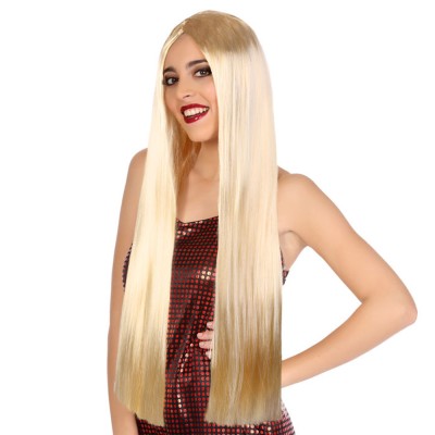 PELUCA LISA 80CM RUBIA 39817