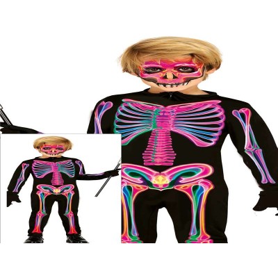 DISFRAZ ESQUELETO NEON 5/6...