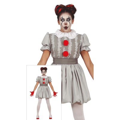 DISFRAZ PAYASA GRIS TALLA M...