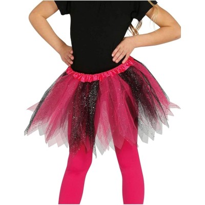 TUTU BRILLANTE ROSA Y NEGRO...
