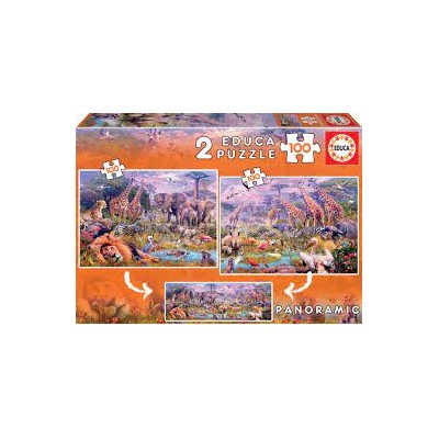 PUZZLE 2x100 ANIMALES...