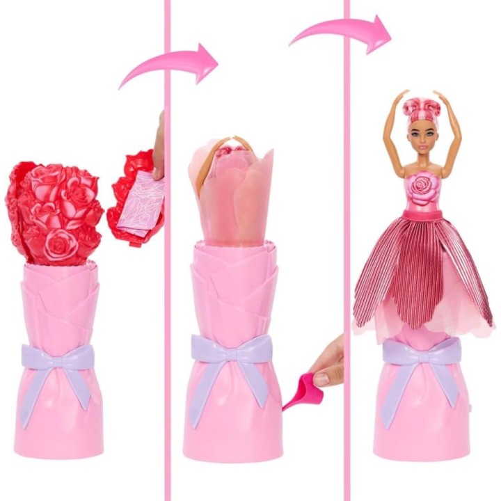 BARBIE PETAL POP ROSA ROJA JMF59