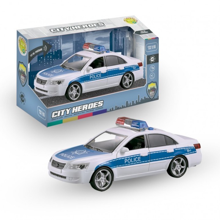 COCHE POLICÍA LUZ SONIDO T00457
