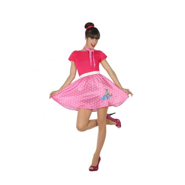 DISFRAZ AÑOS 50 ROSA M-L 39499