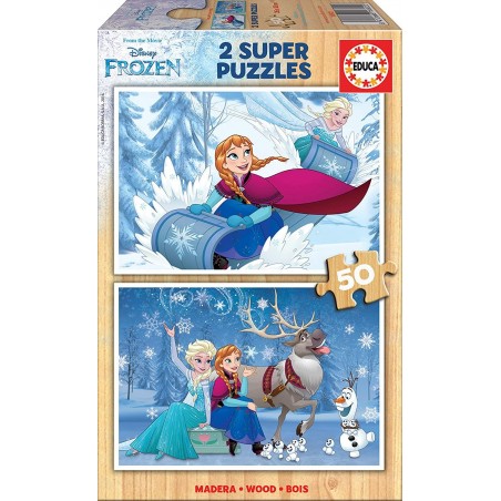 PUZZLE MADERA 2X50 FROZEN 16802