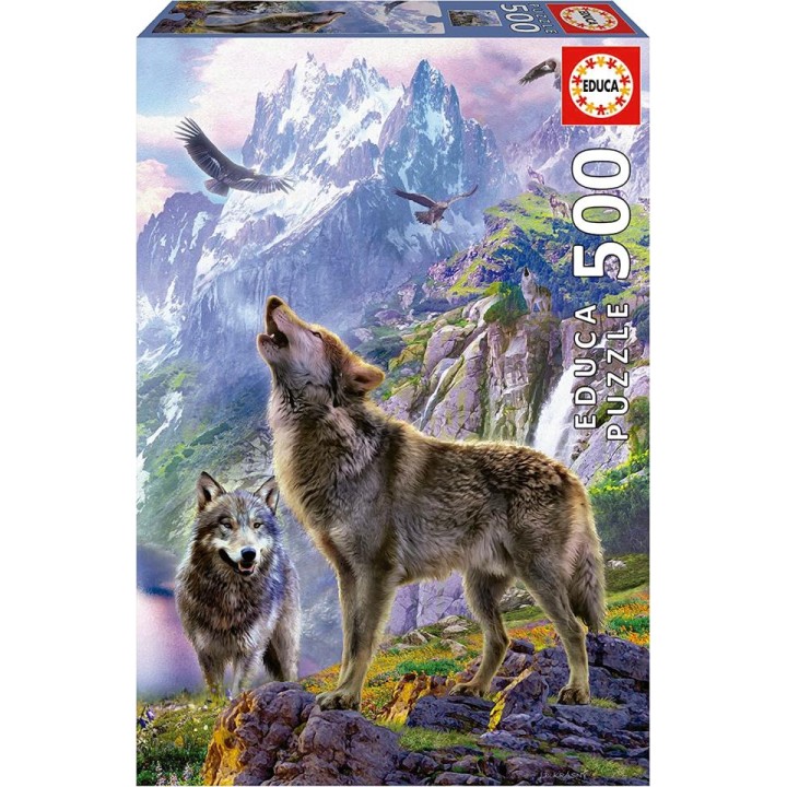 PUZZLE 500 LOBOS EN LAS ROCAS 19548