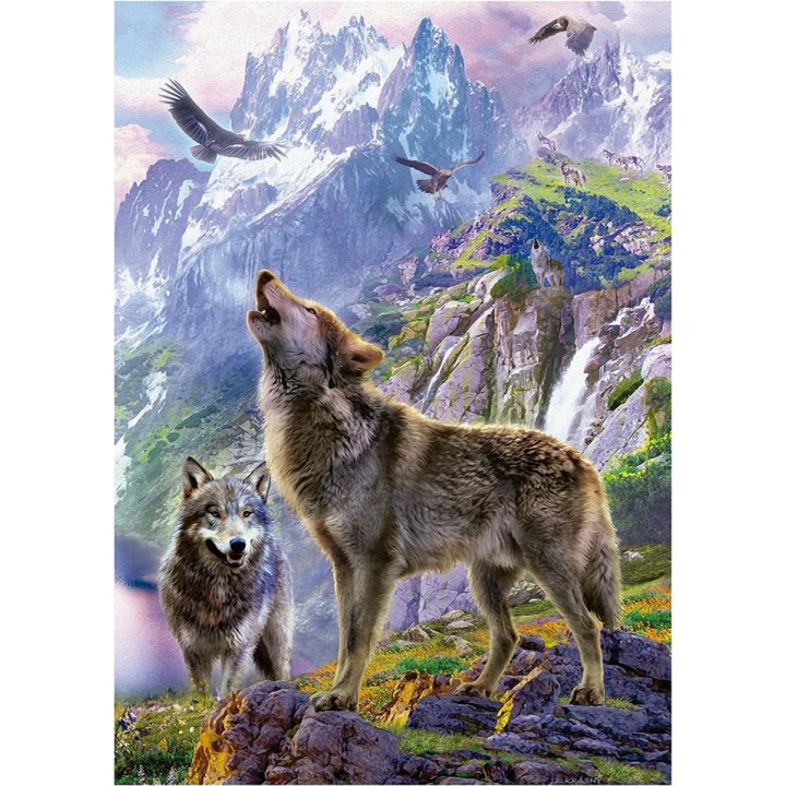 PUZZLE 500 LOBOS EN LAS ROCAS 19548
