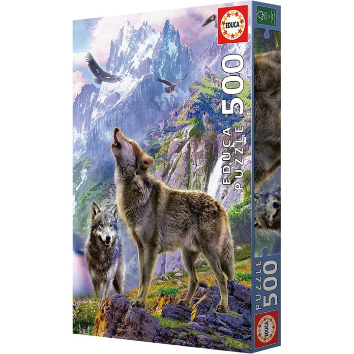PUZZLE 500 LOBOS EN LAS ROCAS 19548