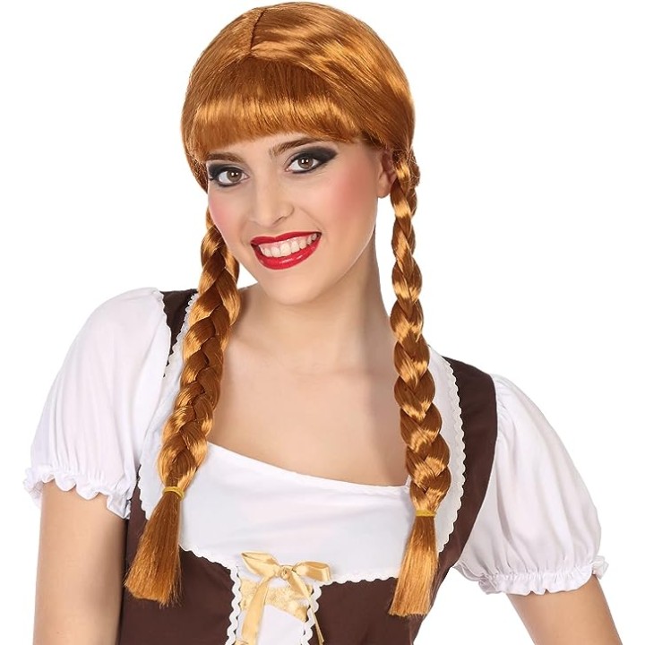 PELUCA TRENZAS CASTAÑO 43685