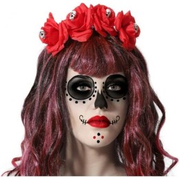 DIADEMA HALLOWEEN FLORES ROJO