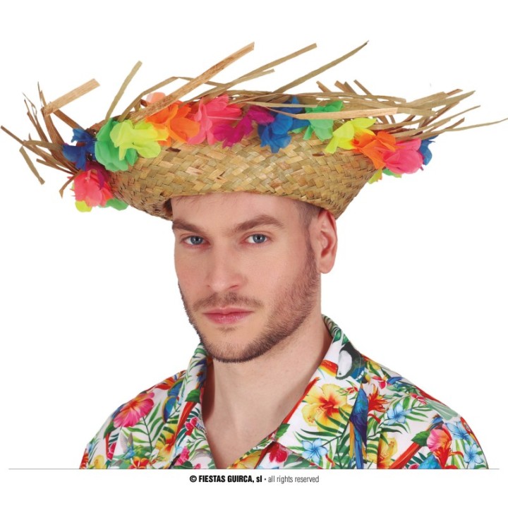 SOMBRERO PAJA FLORES 13009
