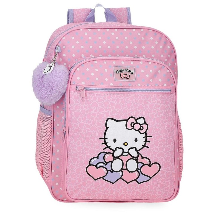 MOCHILA ADAP.38CM.HELLO KITTY HEARTS & D