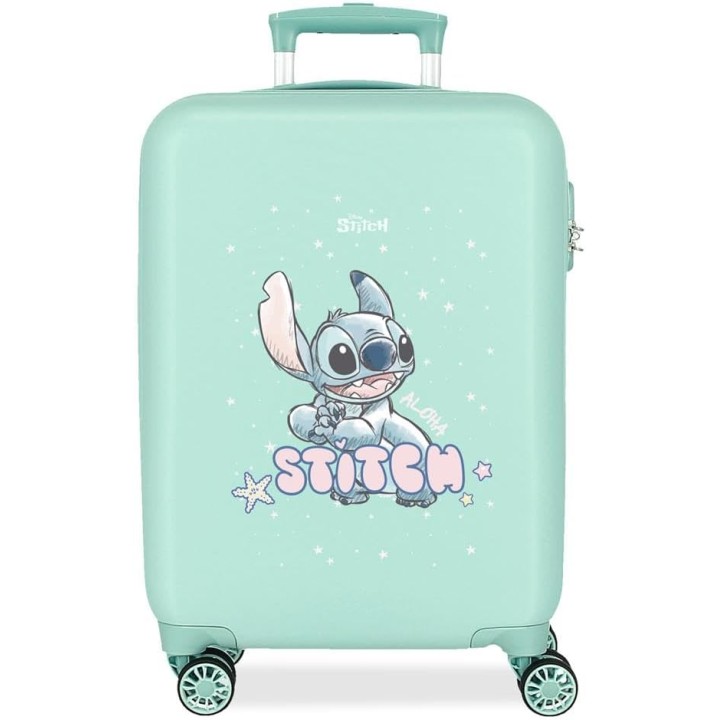 TROLLEY ABS 55CM.4R. LOVELY STITCH TURQU