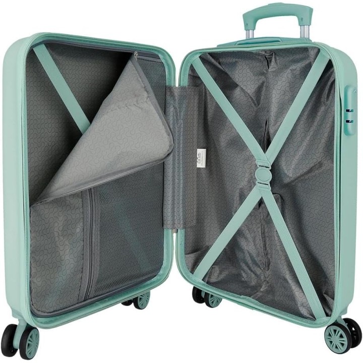 TROLLEY ABS 55CM.4R. LOVELY STITCH TURQU