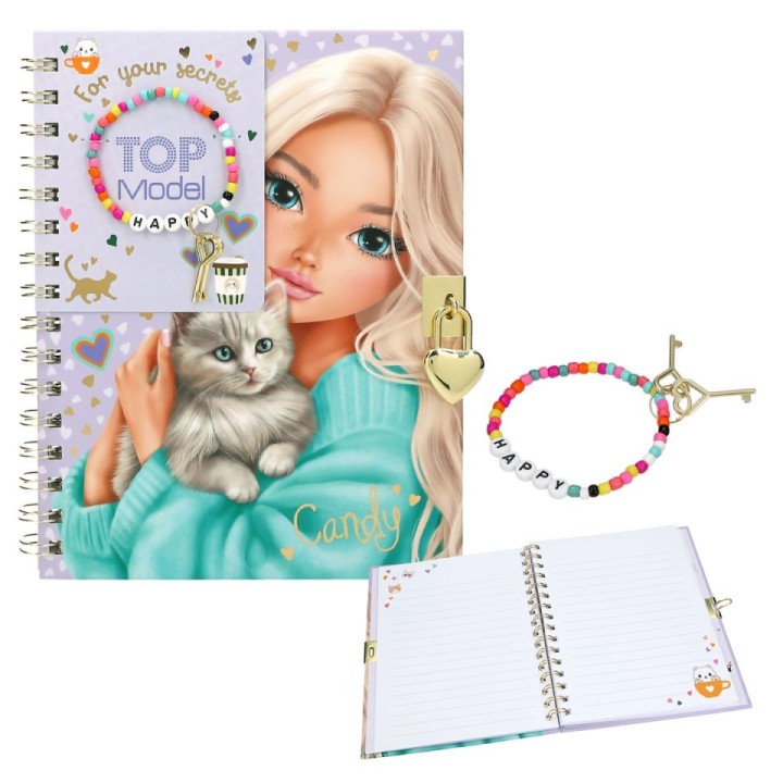 TOPMODEL DIARIO CON CANDADO Y PULSERA