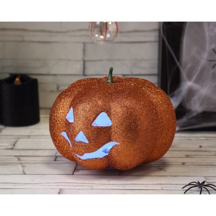 CALABAZA 17CM LUZ NARANJA 62738