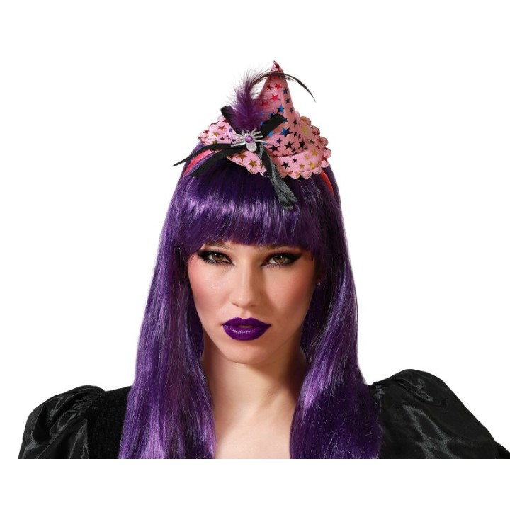 DIADEMA DE BRUJA ROSA 74758